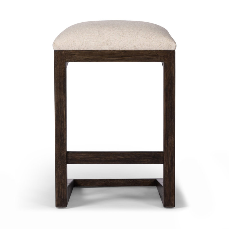 FINN Upholstered Bar Stool with Solid Wood Frame, Sienna Brown/Antwerp Natural, Counter Stool (27" Seat Height)