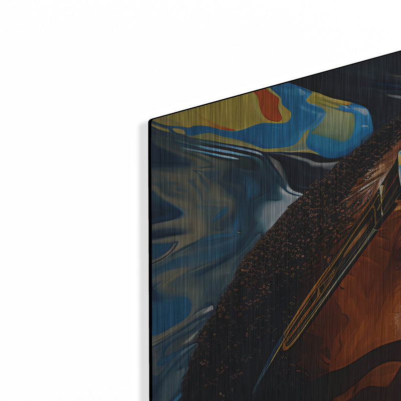 Art mural en métal luxueux «Vibrant Reflections Portrait» par r3darch0n, H 36 po x l 36 po