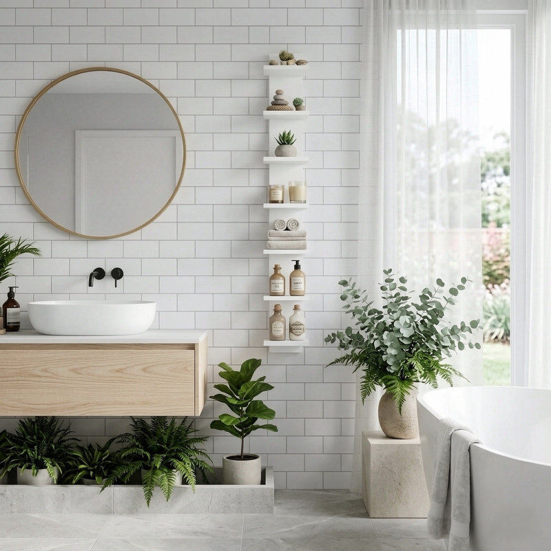 7 Tier Narrow Wall Shelf
