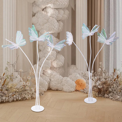 Décoration papillon réaliste réaliste avec base sur pied