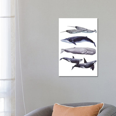 Whale Stack II 1 Piece Wrapped Canvas Wall Art