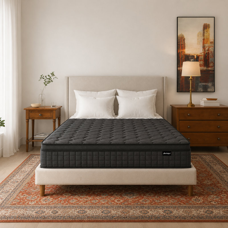 14" Medium Firm Hybrid Mattress, Memory Foam & Pocket Coils, CertiPUR-US, Full, 14"