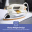 GEEPAS Dry Iron | Clothes Heavyweight Electric Press | 2m Initial Heat up Non-Stick Soleplate Adjustable Temperature | Overheat Protection Professional Industry Home Use | 2 Year Warranty 1200W White