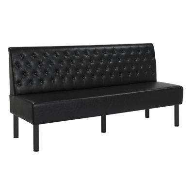 Cabine simple L 48 po x H 36 po avec siège rembourré noir et dossier capitonné