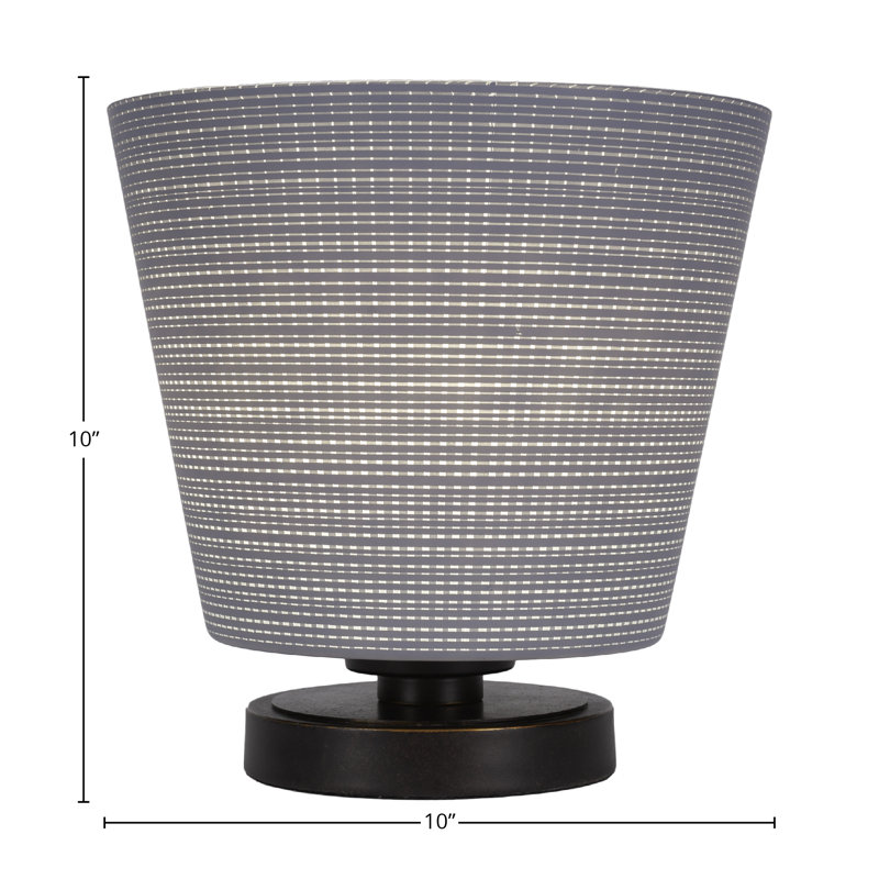 Lampe d'appoint Aneka avec verre matriciel de 10 po, Gris, Granit foncé