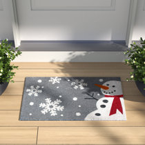 Christmas Snowman Outdoor Rug for Patio/Deck/Porch, Non-Slip Large