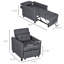 3-In-1 Convertible Chair Bed, Multi-Functional Single Sofa Bed, Pull Out Sleeper Chair With Adjustable Backrest, Pillow, And Pockets
