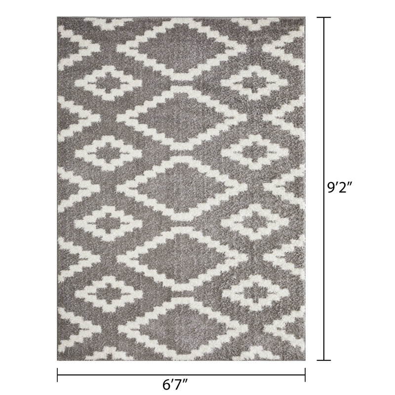Ishrana Performance Geometric Indoor Rug, Rectangle 6'7" x 9'2"