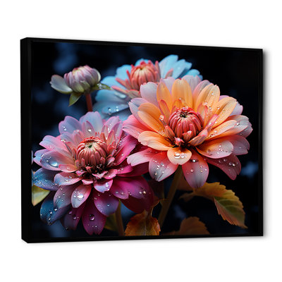 «Zinnias Illuminated By Moonlight II», reproduction sur toile