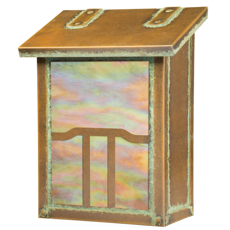 Boîte aux lettres murale Winterbourne Down Cloud, Vert nouveau, Or irisé