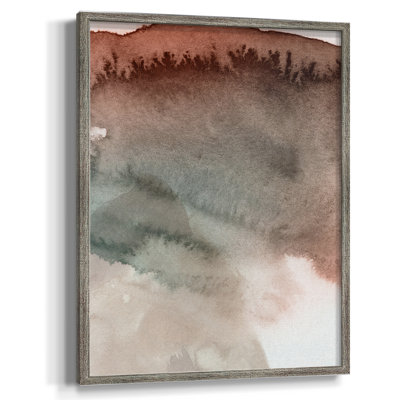 Red Ochre abstrait IV, reproduction encadrée - bois massif