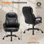 Fauteuil de bureau de direction grande taille, assise extra-large et profonde, revêtement en cuir PU rembourré de 16 cm d'épaisseur, dossier haut inclinable-998316997
