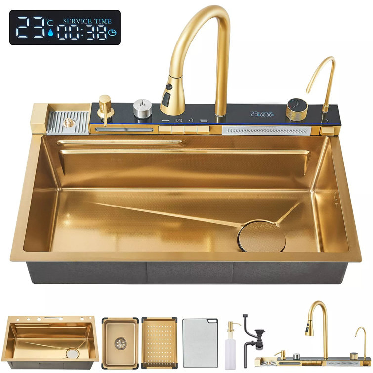 29.52'' L Drop-In Single Bowl Stainless Steel Kitchen Sink