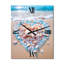 Cœur rose et turquoise sur la plage - Horloge murale de plage surdimensionnée-99638482