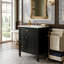 Ensemble de meuble-lavabo autoportant 24 po moderne avec comptoir en céramique espacé de 8 po, plateau inclinable en angle ouvert sur une porte asymétrique et un tiroir à deux tiroirs (disponible en vert et noir)-129410107