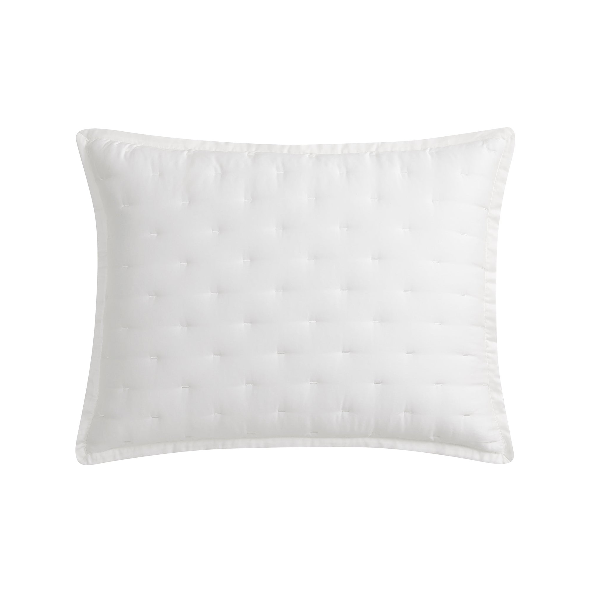 Brockham Premium 100% Lyocell Silky Soft Quilted Modern Contemporary Pillow Sham, King, White