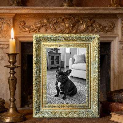 Cadre photo confortable avec profil décoratif 8 pi x 10 po 1PC or antique