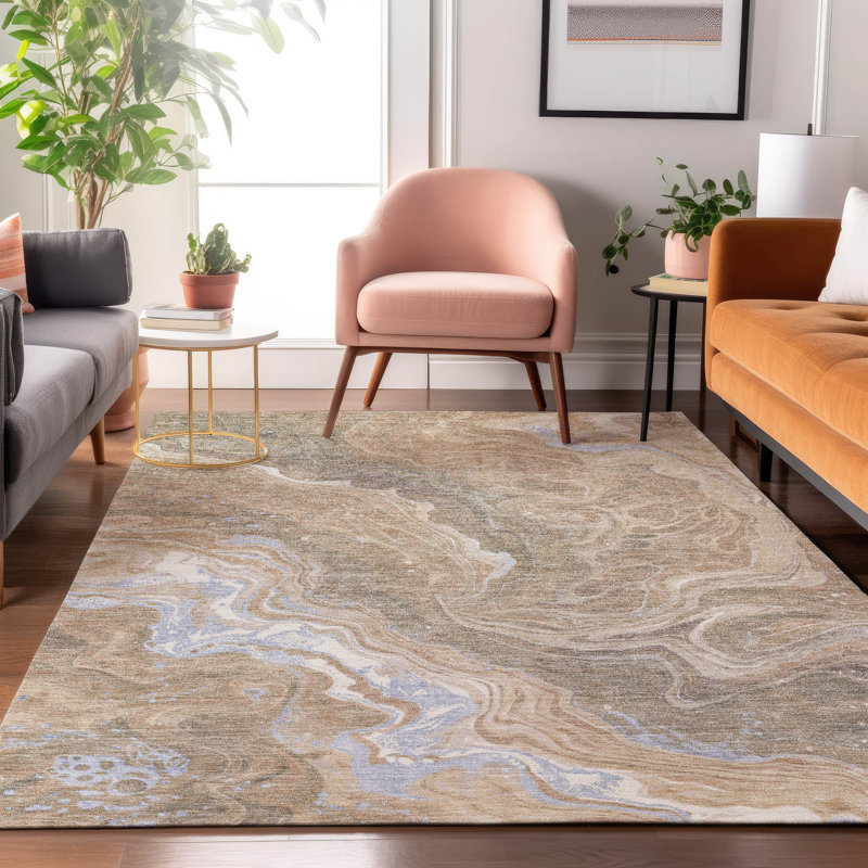 Premium Machine Washable Hedden AMF1701 Abstract Rug, Rectangle 10' x 14'