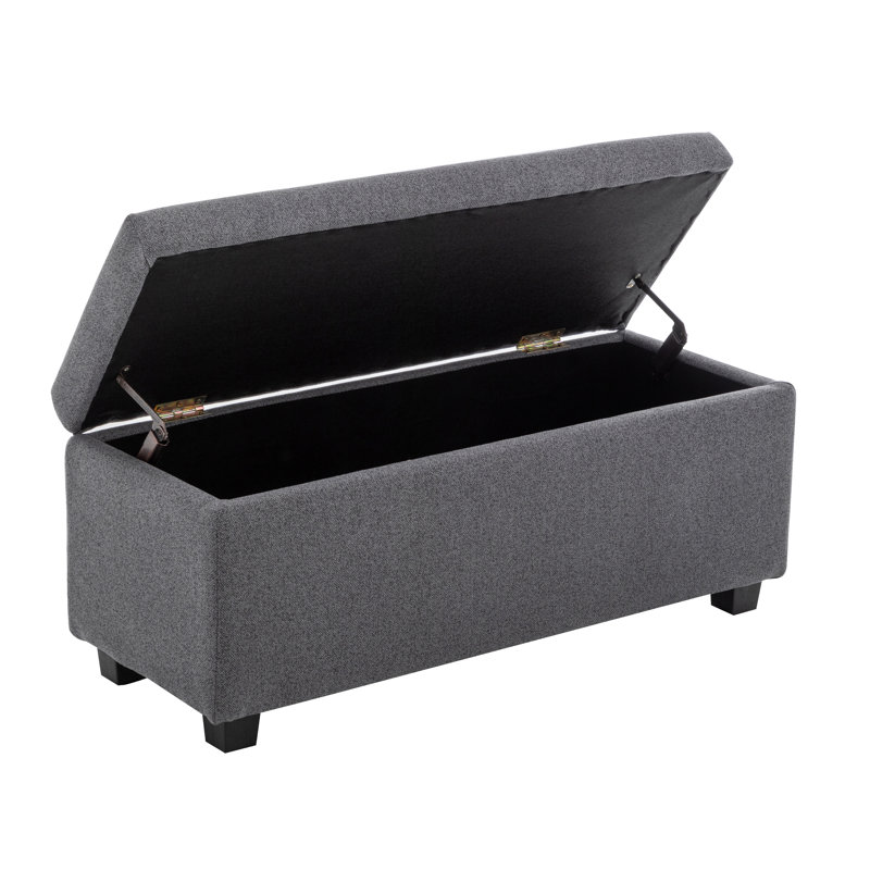 Banc de rangement Ebern Designs Hekla, Gris foncé
