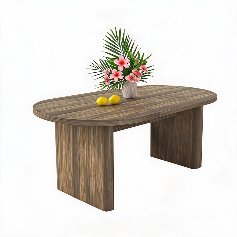 Table de salle à manger 62,99 "ovale, table de cuisine avec base en bois pour 4 à 6 personnes | Spacieuse, robuste, stable, belle, résistante aux égratignures, durable, facile à assembler, s'adapte à tous les styles de chaises, pieds robustes
