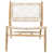 White Genuine Leather/Natural Teak