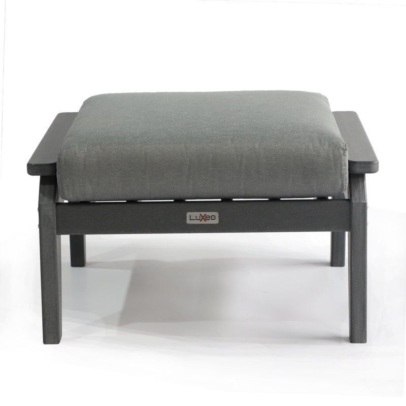 Repose-pieds avec coussin Aspen, Cadre gris / coussin gris