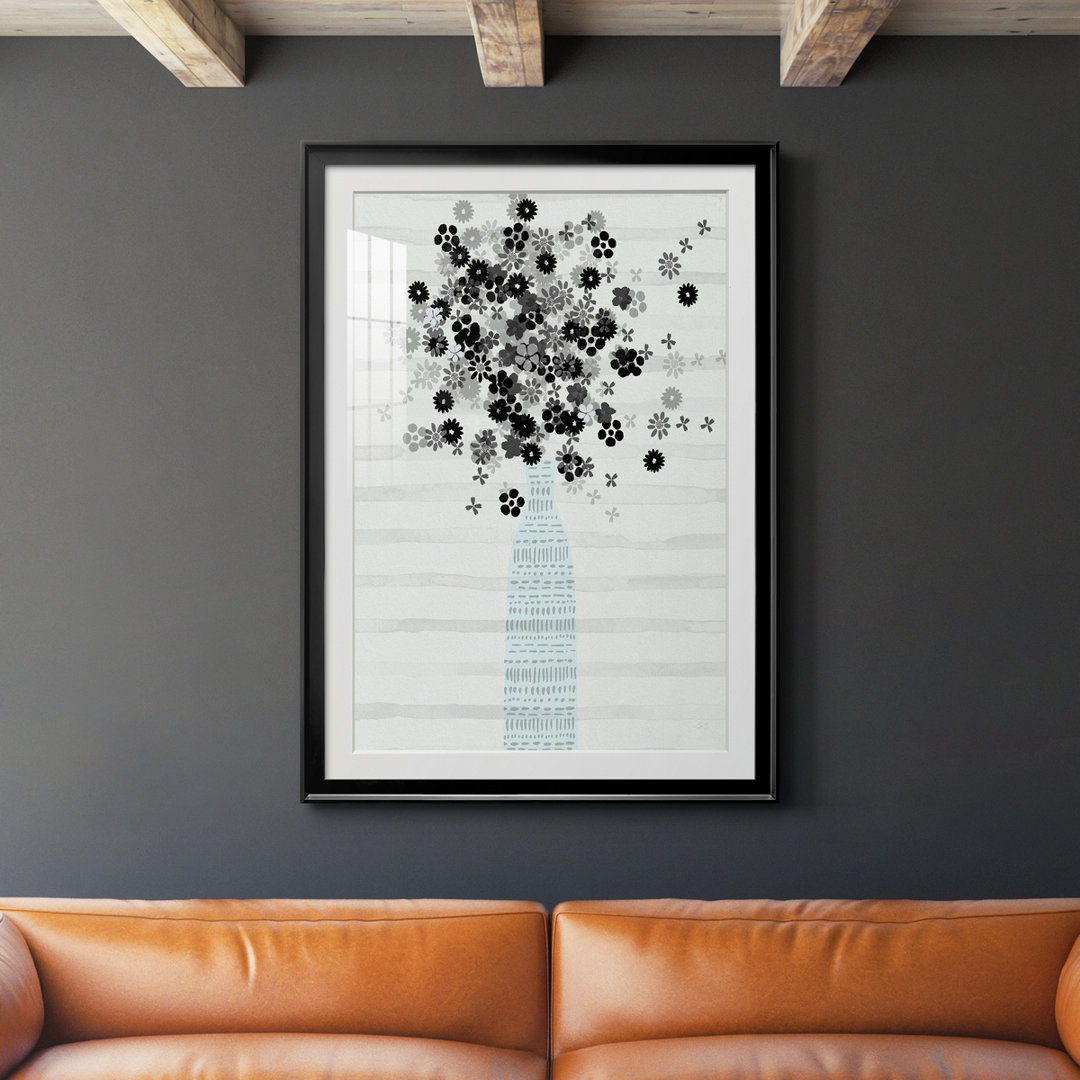 " Bouquet Of Black & White " Painting Print Winston Porter Frame 