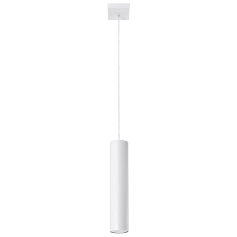 Jacky 1 - Light Black Cylinder Pendant, White, 100cm x 8cm