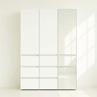 Armoire modulaire en bois avec miroir Elise