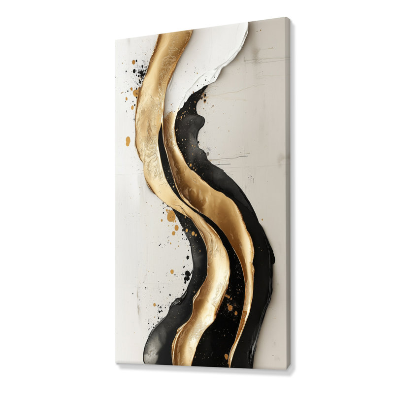 Nyeisha Goldern, transitionnel, encre liquide foncé V - art encadré transitionnel, H 60 po x l 28 po, Toile tendue