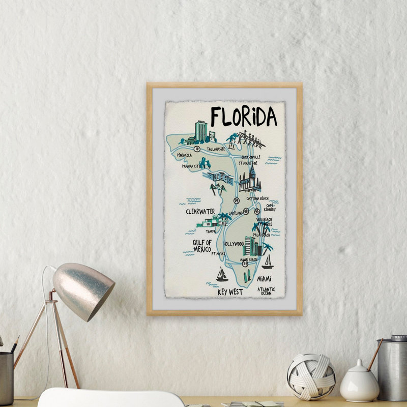 Repères en Floride - impression encadrée, H 12 po x l 8 po x P 1,5 po