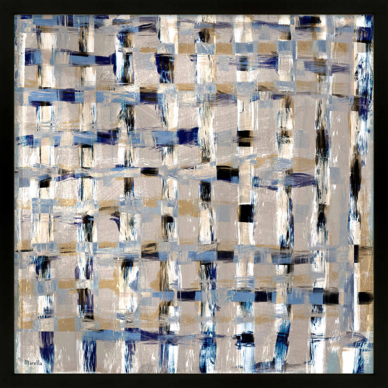 Weave Black by Marco Marella for Studio M - Framed Wall Art, 30" H x 30" W, Paper, Black