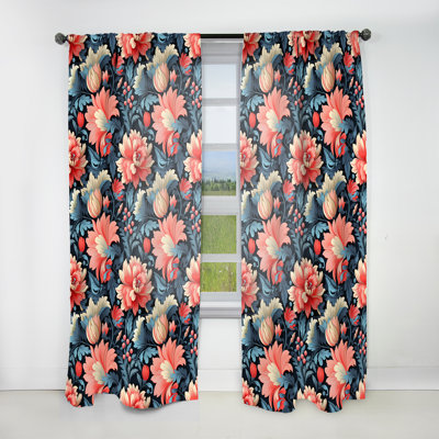 Vivid Botanica Lush Damask - Bohemian Velvet Curtain - Room Darkening - 1 Panel