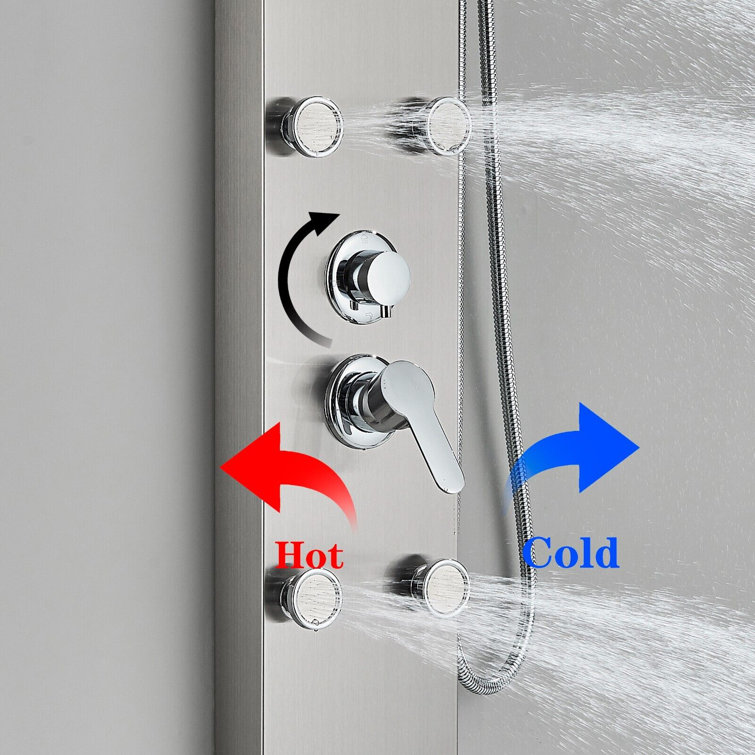 Augusts 44.48'' Shower Panel with Fixed Shower Head