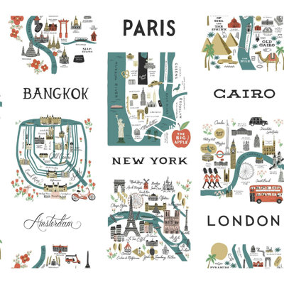 City Maps Self-Adhesive Wallpaper