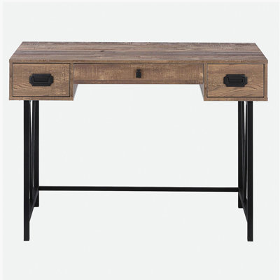 Bureau d'ordinateur, bureau personnel, ordinateur portable, tiroirs de rangement, l 48 po, bureau, stratifié brun, métal noir, transitionnel