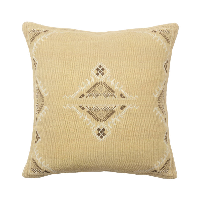 Puebla Embroidered Cotton Pillow Cover, Down