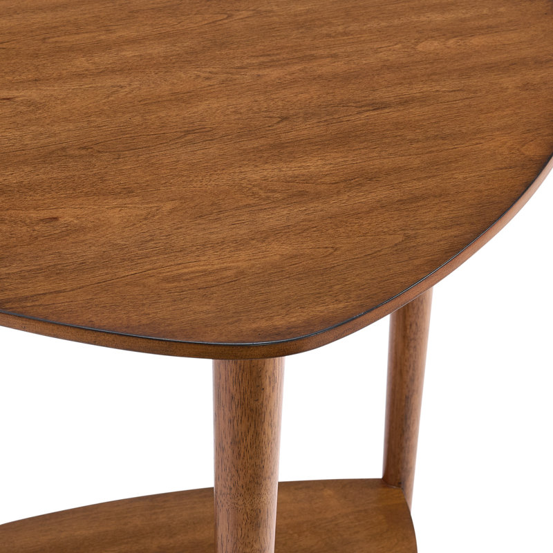 Triangular Wood End Table, Cinnamon