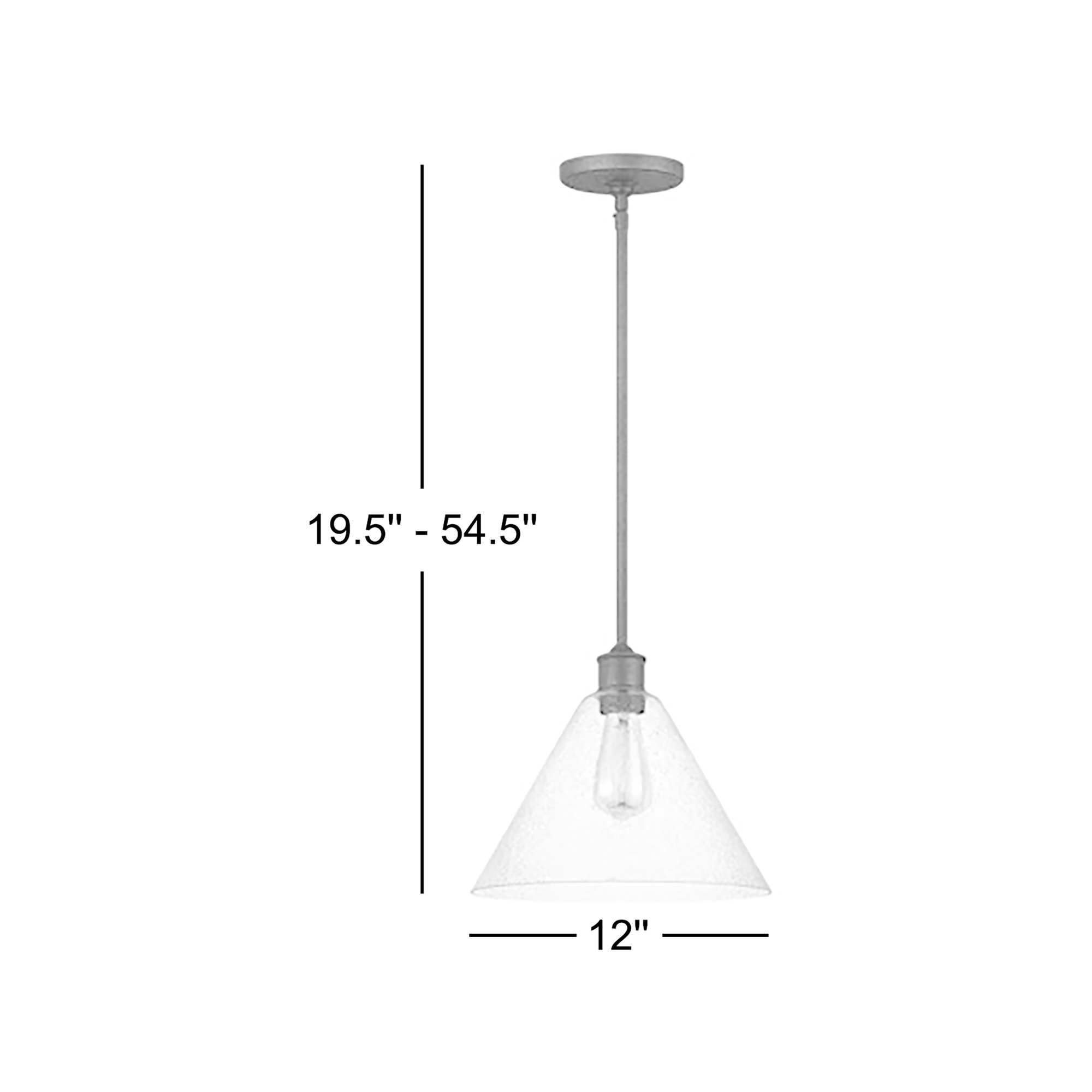 Agnew Single Light Glass Dimmable Pendant, Midnight Black