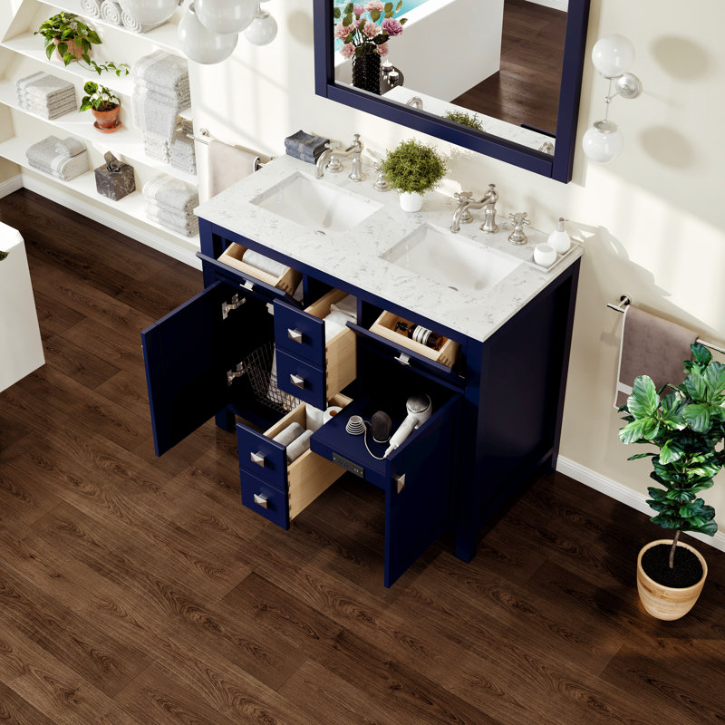 Odilion 44" Double Bathroom Vanity Set, Blue