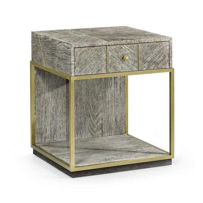 Geometric 24'' W Solid Wood Nightstand