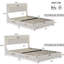 UK & EU Velvet Storage Bed With Drawers & LED Headboard, Upholstered Bed Frame With USB-C Port,Beige-1096410924