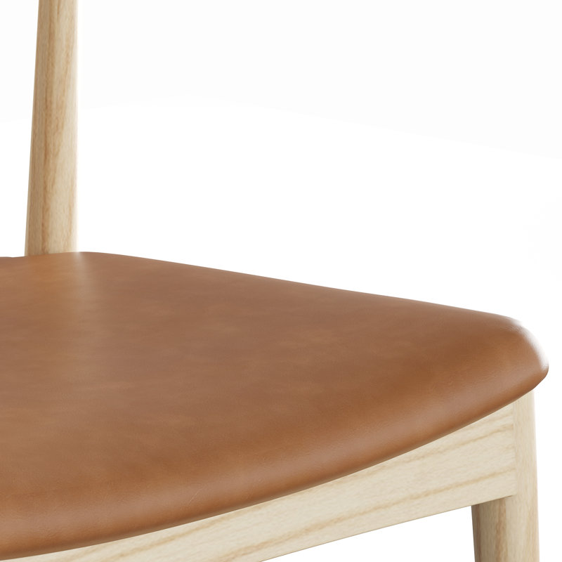 Chaise d'appoint rembourrée en cuir Ardo, Naturel, Selle de cuir