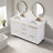 60"Bathroom Vanity Ceramic Sink Top With Backsplash, Pre-Assembled Bathroom Cabinet-127438747