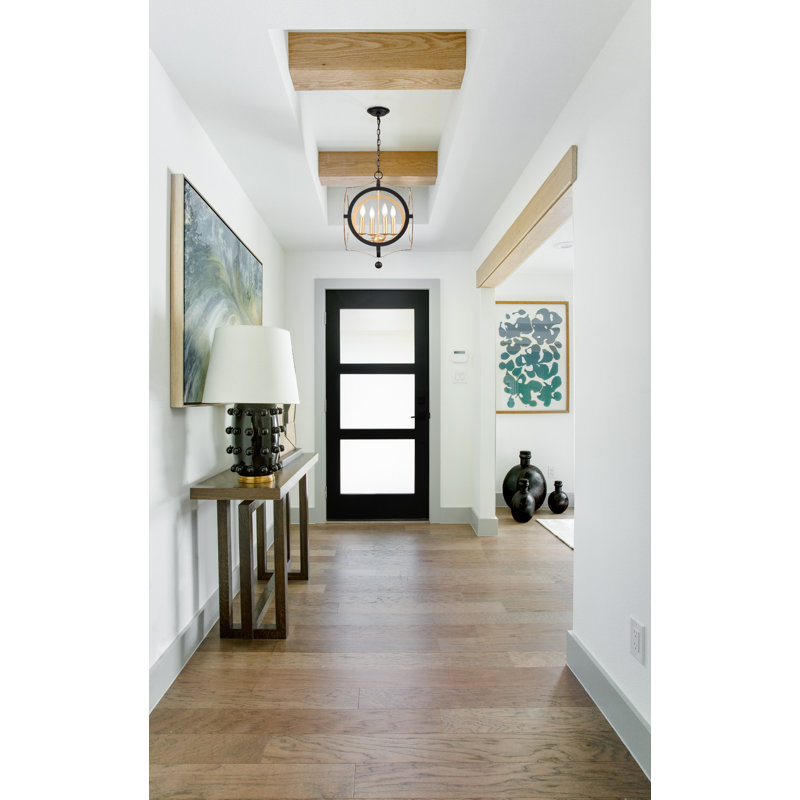 Annabel 4 - Light Dimmable Square / Rectangle Chandelier, Black/Gold