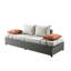 Canapé de patio moderne moderne en osier avec repose-pieds et 2 coussins décoratifs