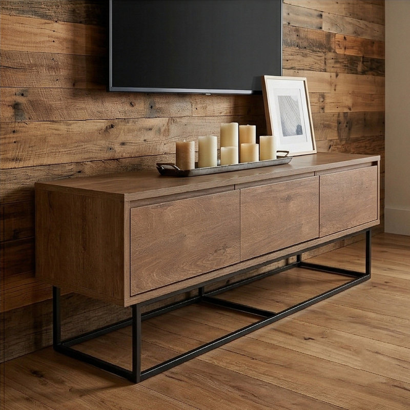 Everett 55'' Media Console With Metal Frame