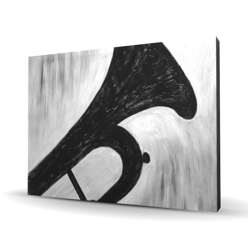 Silhouette d'une trompette - toile grise, décoration intérieure