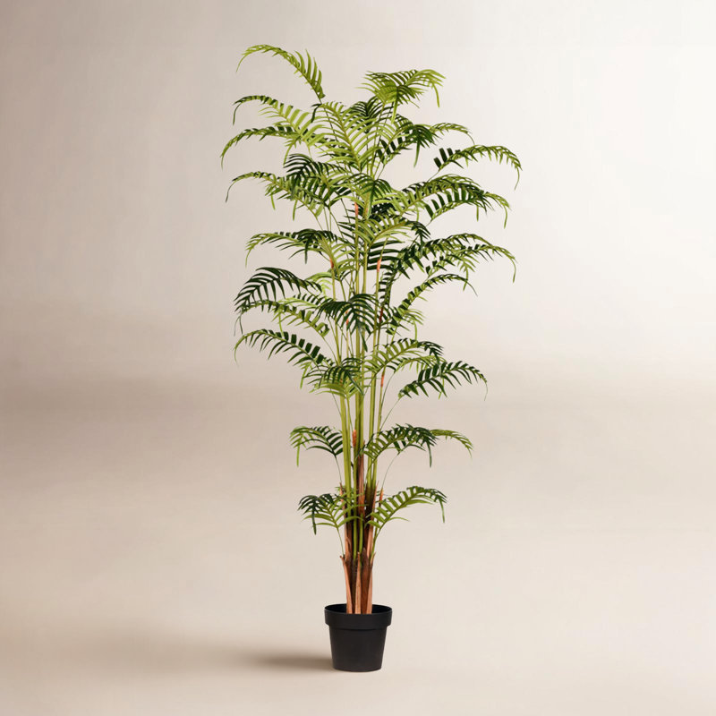Feuilles de palmier artificiel en pot, H 70 po x l 22 po x p 22 po