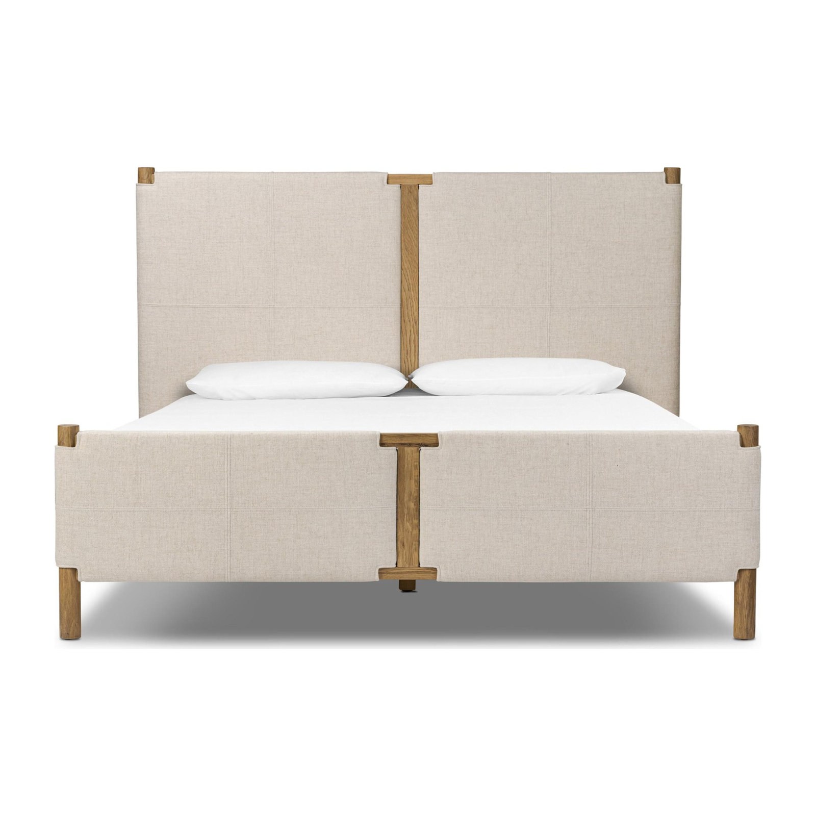 Sunita Leather Bed, King, Antigo Natural